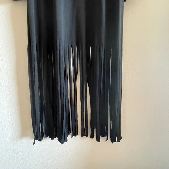Black fringe cardigan with pockets - Picture 3 of 4